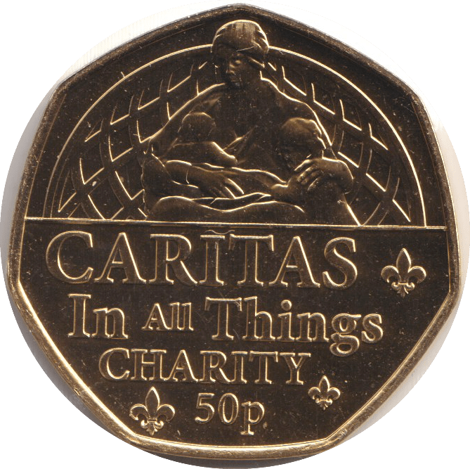 2022 BU 50P BAILIWICK OF JERSEY CARITAS - WORLD COINS - Cambridgeshire Coins