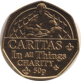 2022 BU 50P BAILIWICK OF JERSEY CARITAS - WORLD COINS - Cambridgeshire Coins