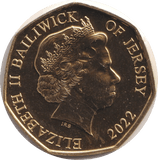 2022 BU 50P BAILIWICK OF JERSEY CARITAS - WORLD COINS - Cambridgeshire Coins