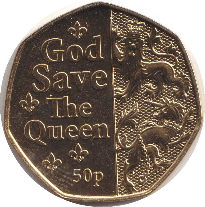 2022 BU 50P GOD SAVE THE QUEEN - WORLD COINS - Cambridgeshire Coins