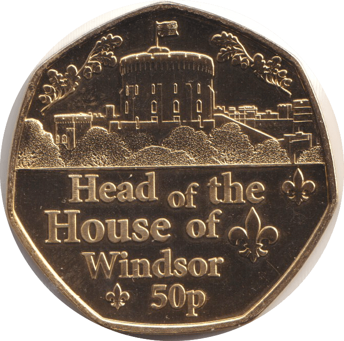 2022 BU 50P HEAD OF THE HOUSE OF WINDSOR - WORLD COINS - Cambridgeshire Coins