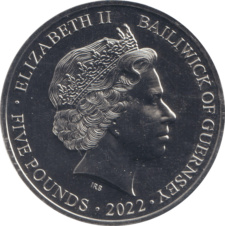2022 BU FIVE POUND BAILIWICK OF GUERNSEY - WORLD COINS - Cambridgeshire Coins
