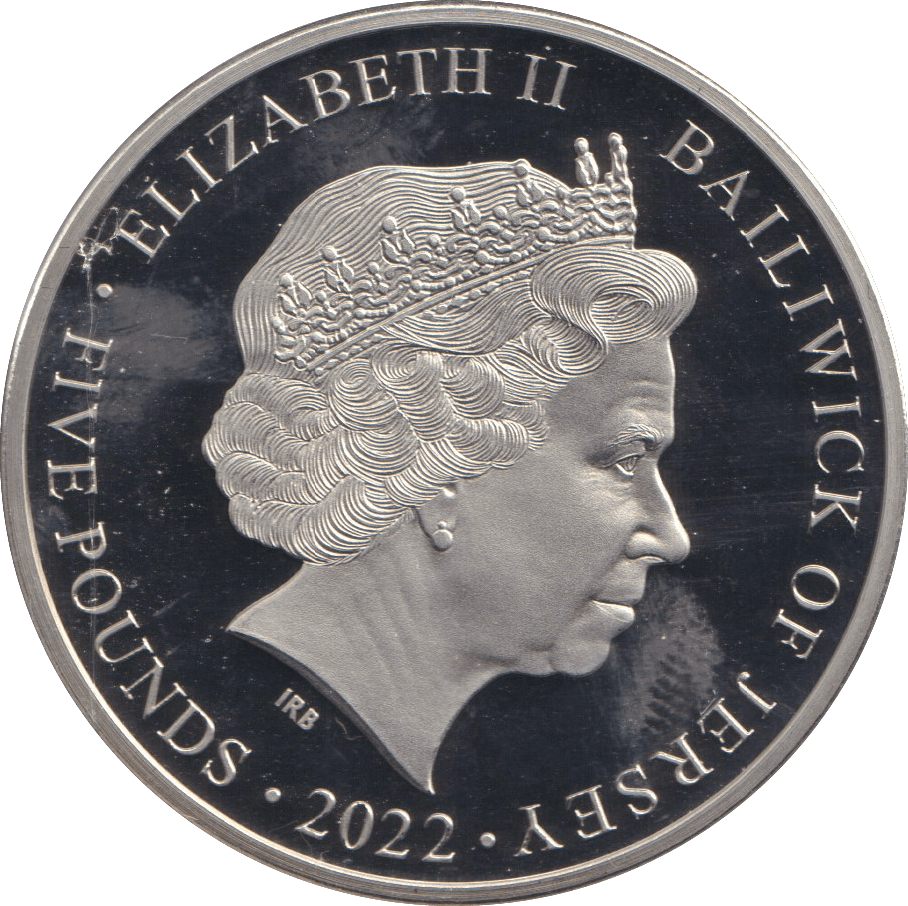 2022 BU FIVE POUNDS BAILIWICK OF JERSEY ELIZABETH II PLATINUM JUBILEE - WORLD COINS - Cambridgeshire Coins