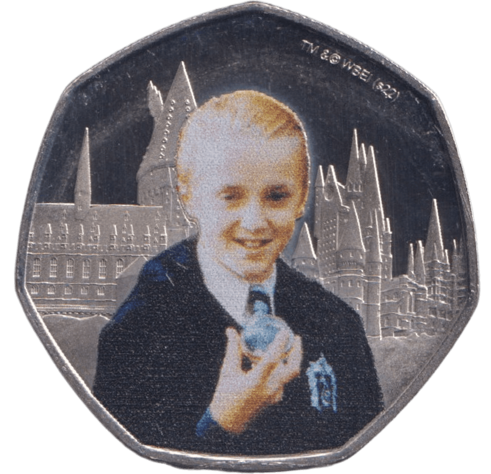 2022 COLOURED 50P HARRY POTTER DRACO MALFOY ( BU ) - 50p BU - Cambridgeshire Coins