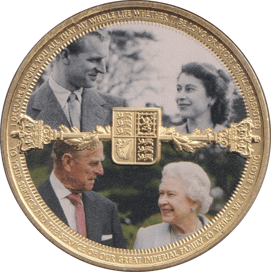 2022 CROWN GIBRALTAR - ELIZABETH AND PHILIP 2 - WORLD COINS - Cambridgeshire Coins