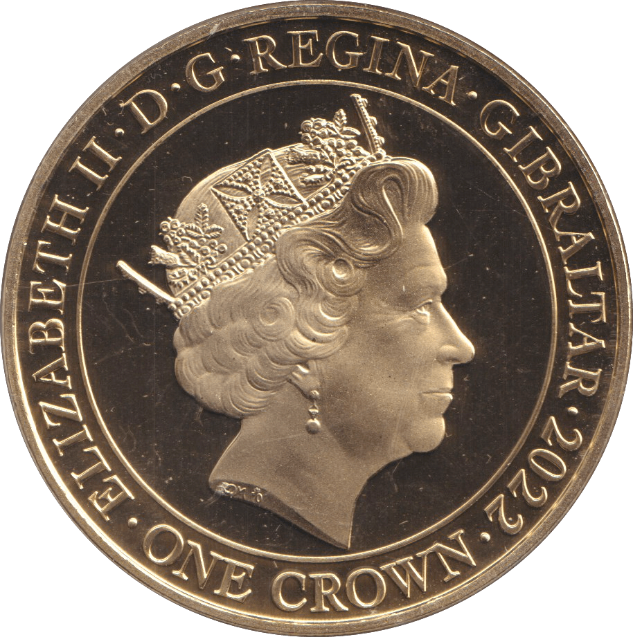 2022 CROWN GIBRALTAR - QUEEN ELIZABETH 1 - WORLD COINS - Cambridgeshire Coins