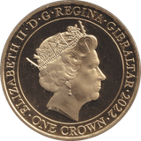 2022 CROWN GIBRALTAR - QUEEN ELIZABETH 1 - WORLD COINS - Cambridgeshire Coins