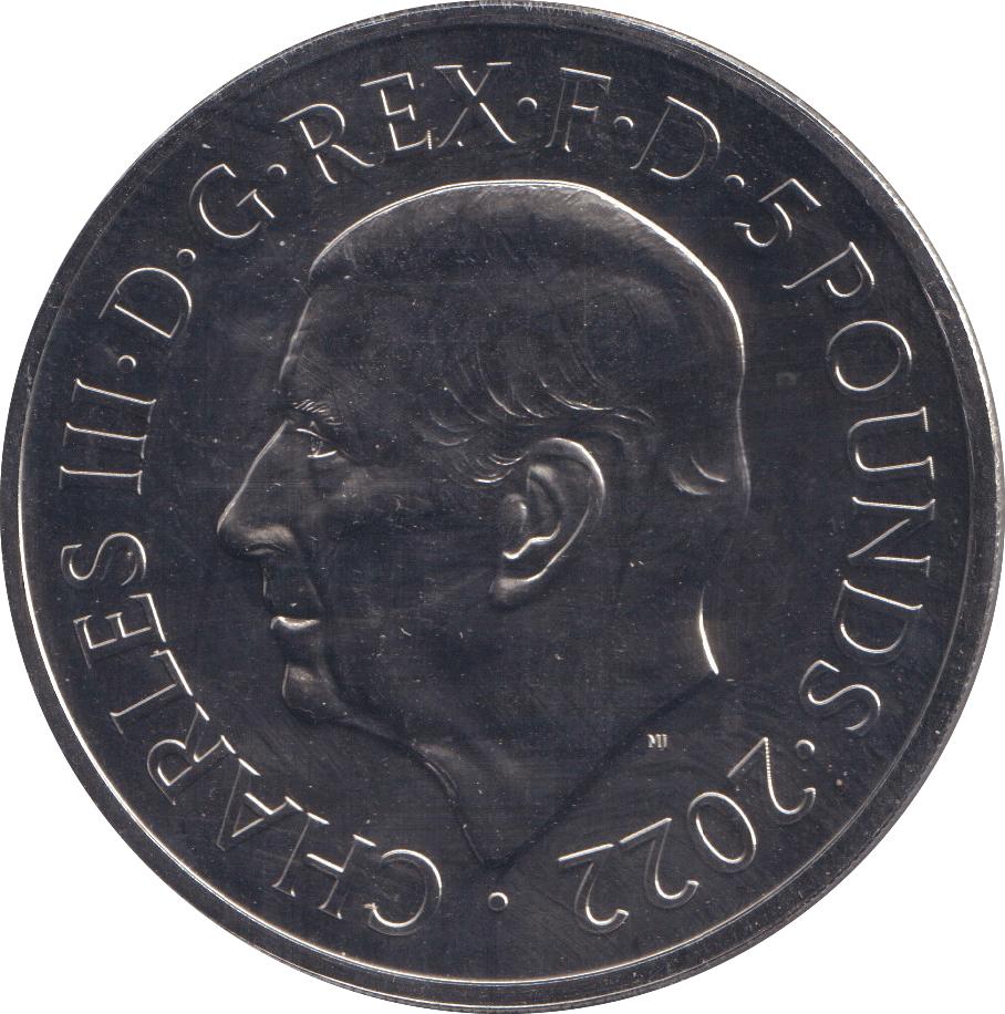 2022 ELIZABETH REGINA FIVE POUNDS ( BU ) - SILVER PROOF - Cambridgeshire Coins