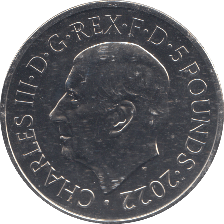 2022 FIVE POUND ELIZABETH REGINA ( BU ) - WORLD COINS - Cambridgeshire Coins