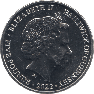 2022 FIVE POUNDS GUERNSEY - WORLD COINS - Cambridgeshire Coins