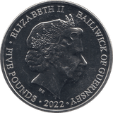 2022 FIVE POUNDS GUERNSEY - WORLD COINS - Cambridgeshire Coins