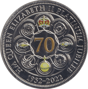 2022 FIVE POUNDS PLATINUM JUBILEE BAILIWICK OF GUERNSEY - WORLD COINS - Cambridgeshire Coins
