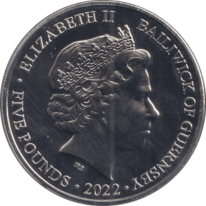 2022 FIVE POUNDS PLATINUM JUBILEE BAILIWICK OF GUERNSEY - WORLD COINS - Cambridgeshire Coins