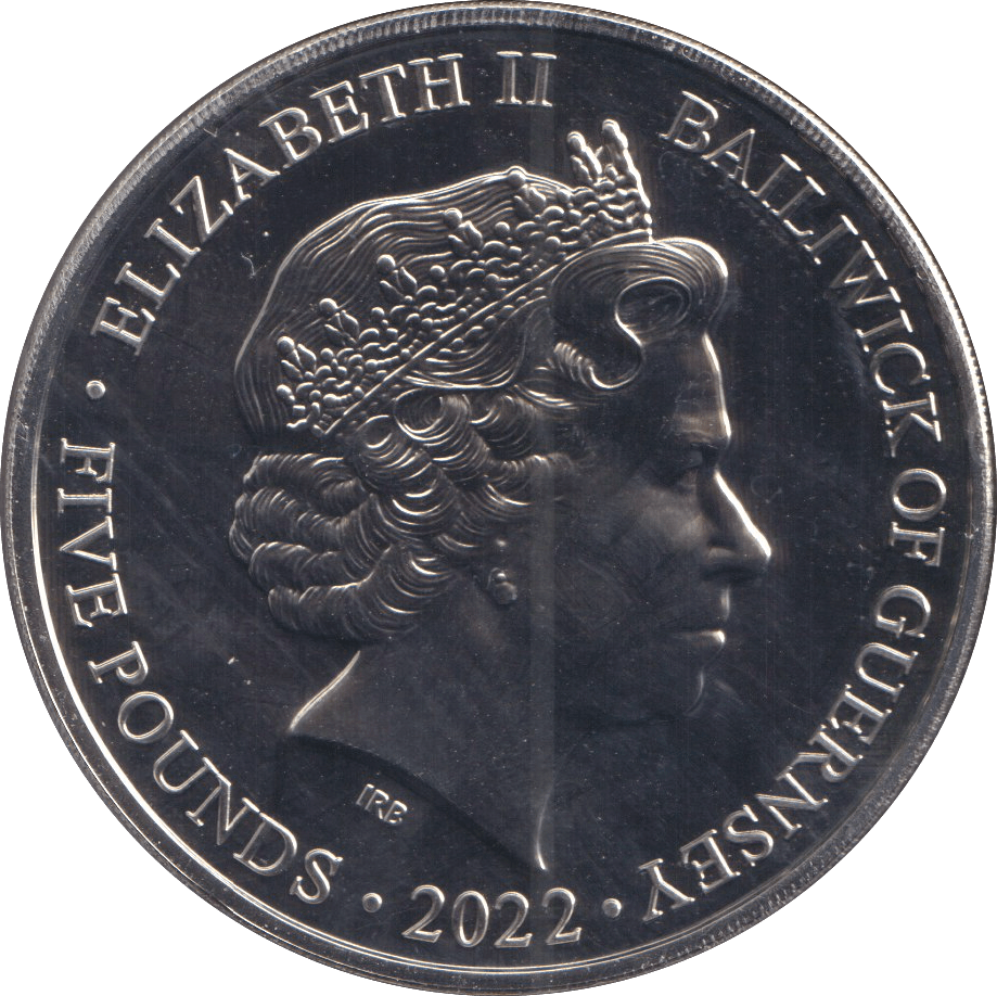 2022 FIVE POUNDS PLATINUM JUBILEE BAILIWICK OF GUERNSEY - WORLD COINS - Cambridgeshire Coins