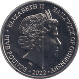 2022 FIVE POUNDS PLATINUM JUBILEE BAILIWICK OF GUERNSEY - WORLD COINS - Cambridgeshire Coins