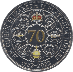 2022 FIVE POUNDS QUEEN ELIZABETH II PLATINUM JUBILEE - WORLD COINS - Cambridgeshire Coins