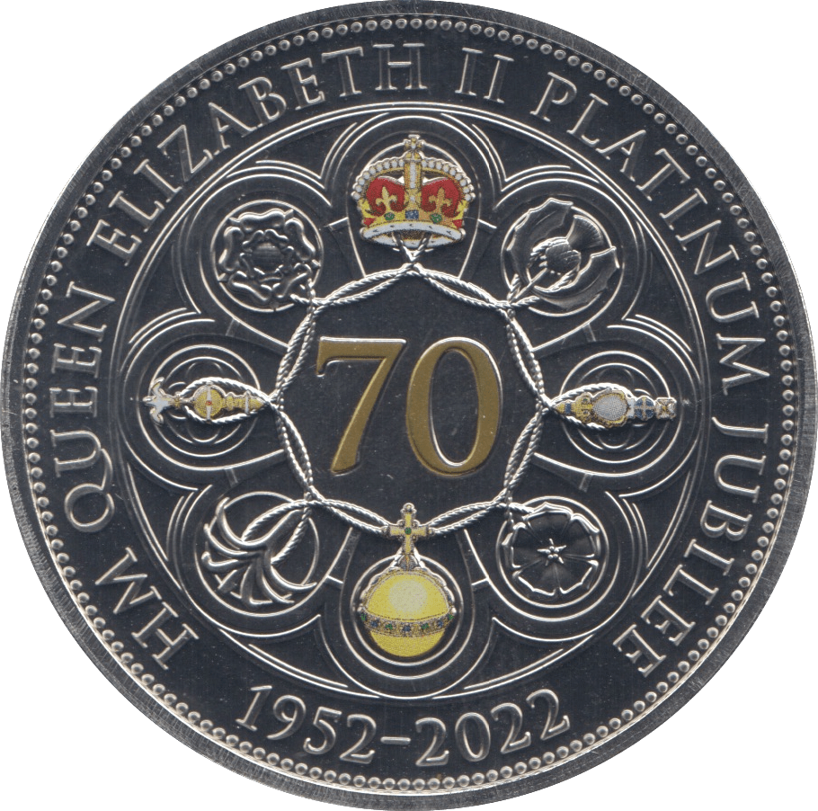 2022 FIVE POUNDS QUEEN ELIZABETH II PLATINUM JUBILEE - WORLD COINS - Cambridgeshire Coins