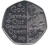 2022 GOD SAVE OUR GRACIOUS QUEEN 50P ( BU ) - WORLD COINS - Cambridgeshire Coins