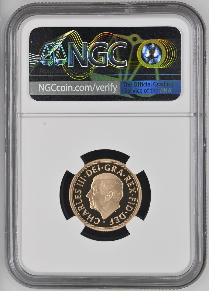 2022 GOLD 1 SOVEREIGN PIEDFORT QE II MEMORIAL PF 70 ULTRA CAMEO - NGC GOLD COINS - Cambridgeshire Coins