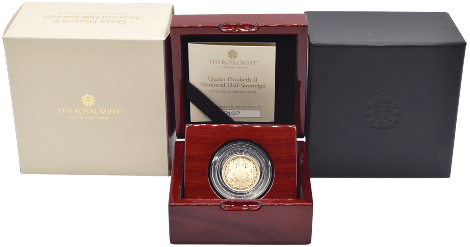 2022 GOLD MEMORIAL PROOF HALF SOVEREIGN BOXED - GOLD PROOF HALF SOVEREIGNS - Cambridgeshire Coins