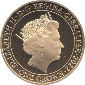 2022 GOLD PLATED CROWN ( PROOF ) - WORLD COINS - Cambridgeshire Coins