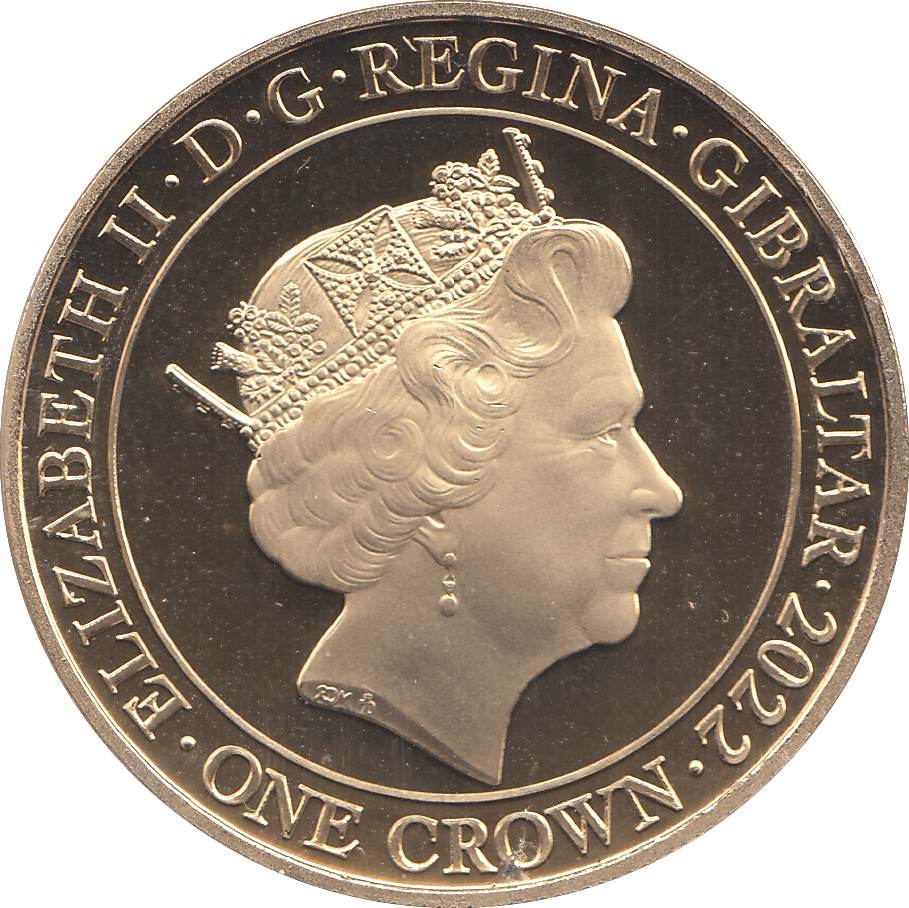 2022 GOLD PLATED CROWN ( PROOF ) - WORLD COINS - Cambridgeshire Coins