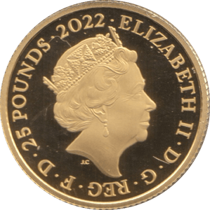 2022 GOLD PROOF 1/4 OUNCE QUEENS REIGN/COMMONWEALTH £25 COIN - GOLD BRITANNIAS - Cambridgeshire Coins