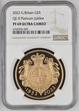 2022 GOLD PROOF £5 QUEEN ELIZABETH II PLATINUM JUBILEE (NGC) PF 69 ULTRA CAMEO - NGC GOLD COINS - Cambridgeshire Coins