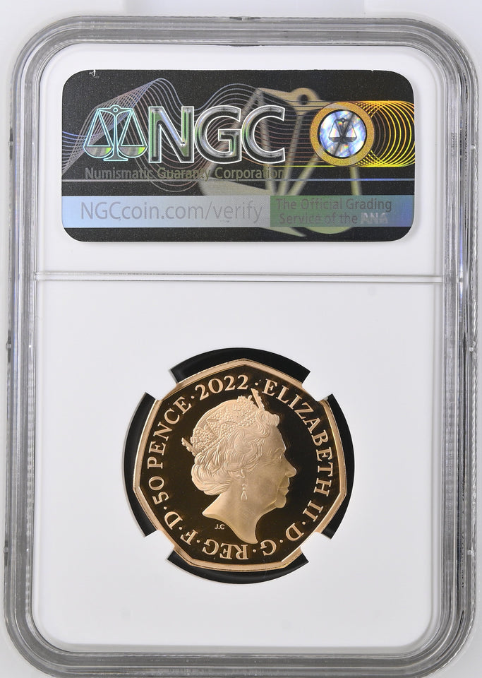 2022 GOLD PROOF 50P COMMONWEALTH GAMES ULTRA CAMEO PF 70 - NGC GOLD 50P - Cambridgeshire Coins