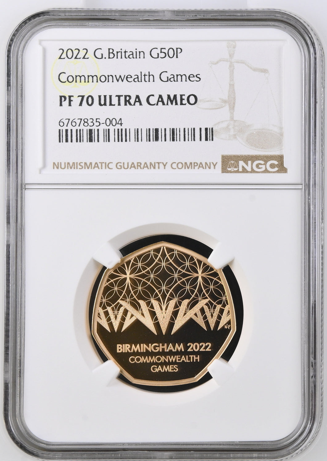 2022 GOLD PROOF 50P COMMONWEALTH GAMES ULTRA CAMEO PF 70 - NGC GOLD 50P - Cambridgeshire Coins