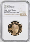 2022 GOLD PROOF 50P HARRY POTTER 25TH ANNIVERSARY NGC PF 69 ULTRA CAMEO - NGC GOLD 50P - Cambridgeshire Coins