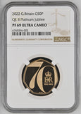 2022 GOLD PROOF 50P QUEEN ELIZABETH II PLATINUM JUBILEE (NGC) PF69 ULTRA CAMEO - NGC GOLD COINS - Cambridgeshire Coins