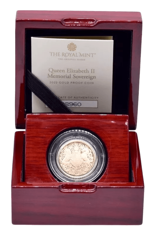2022 GOLD PROOF SOVEREIGN BOXED MEMORIAL - GOLD PROOF SOVEREIGNS - Cambridgeshire Coins