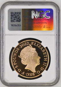 2022 GOLD PROOF TUTANKHAMUN'S TOMB 100TH ANNIVERSARY OF DISCOVERY £5 (NGC) PF69 ULTRA CAMEO - NGC GOLD COINS - Cambridgeshire Coins