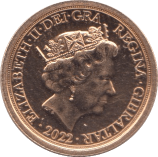 2022 GOLD QUARTER SOVEREIGN GIBRALTAR ( BU ) - GOLD WORLD COINS - Cambridgeshire Coins