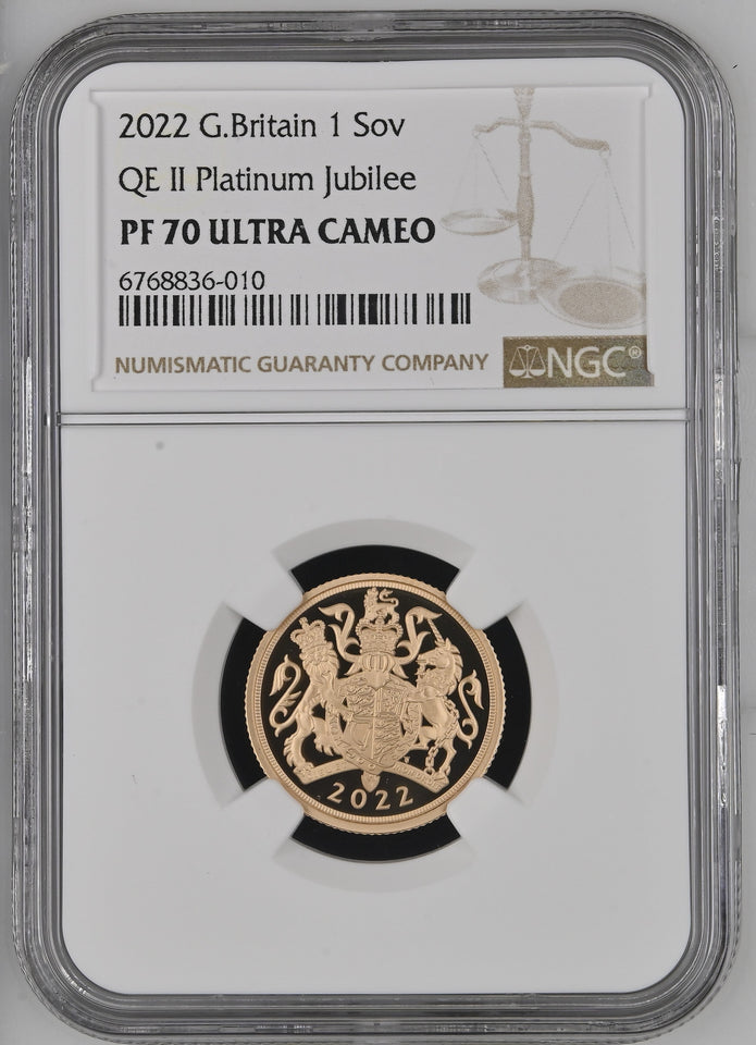 2022 GOLD SOVEREIGN PF 70 ULTRA CAMEO - NGC GOLD SOVEREIGN - Cambridgeshire Coins