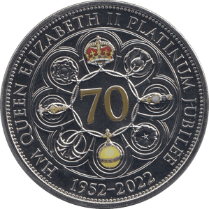 2022 GUERNSEY PLATINUM JUBILEE FIVE POUND COIN (BU) - WORLD COINS - Cambridgeshire Coins