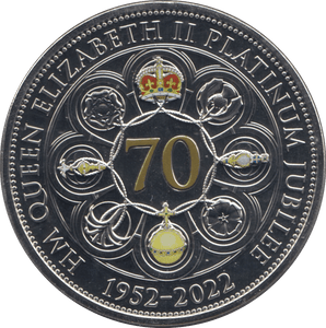 2022 GUERNSEY PLATINUM JUBILEE FIVE POUND COIN (BU) - WORLD COINS - Cambridgeshire Coins