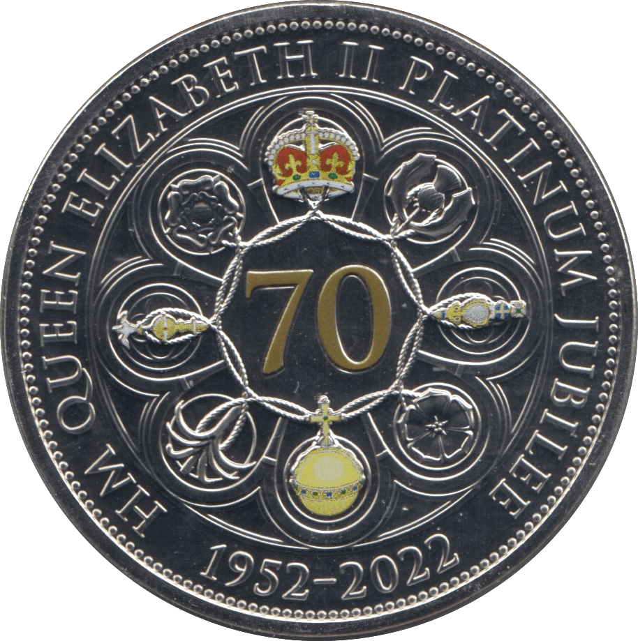 2022 GUERNSEY PLATINUM JUBILEE FIVE POUND COIN (BU) - WORLD COINS - Cambridgeshire Coins