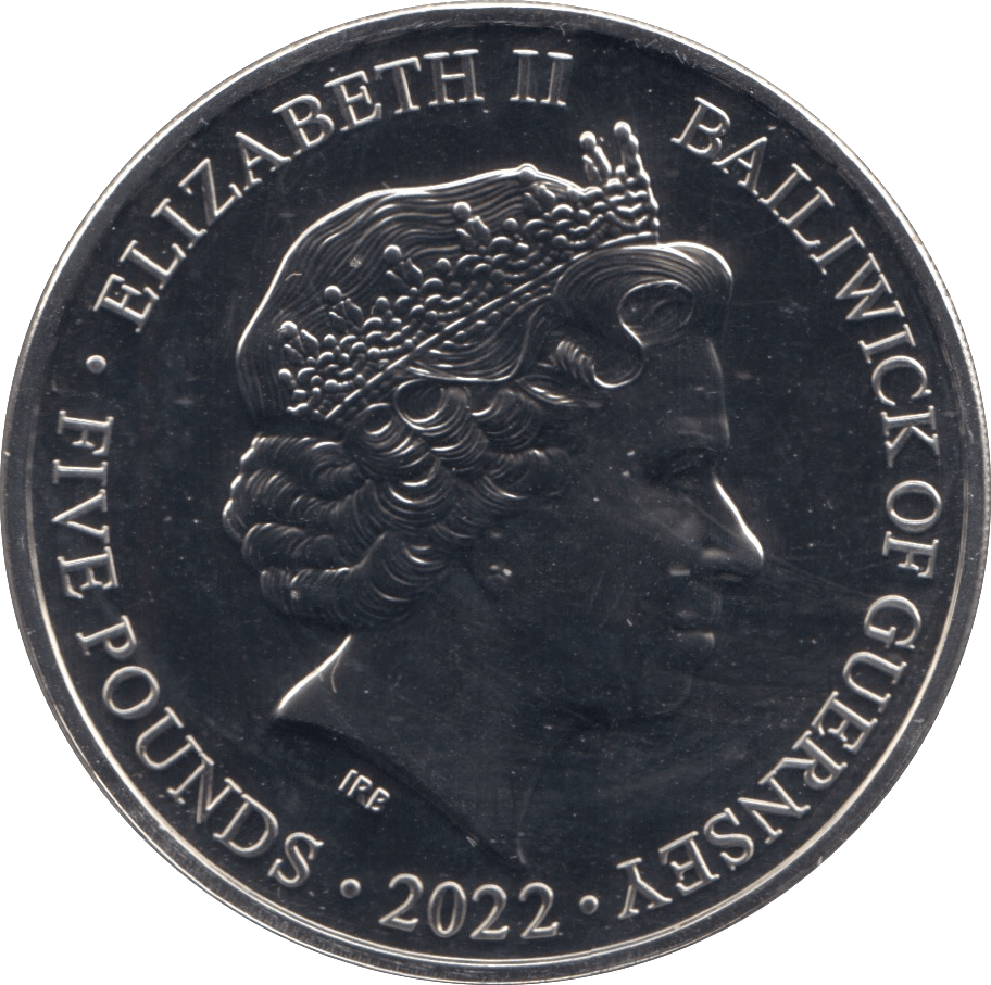 2022 GUERNSEY PLATINUM JUBILEE FIVE POUND COIN (BU) - WORLD COINS - Cambridgeshire Coins