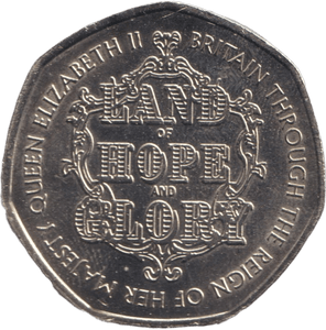 2022 LAND OF HOPE AND GLORY 50P SHPAED COIN - 50P SHAPED COIN - Cambridgeshire Coins