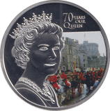 2022 ONE CROWN ASCENSION ISLAND PLATINUM PLATED 70 YEARS OUR QUEEN 2 - WORLD COINS - Cambridgeshire Coins