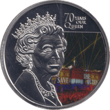 2022 ONE CROWN ASCENSION ISLAND PLATINUM PLATED 70 YEARS OUR QUEEN 4 - WORLD COINS - Cambridgeshire Coins