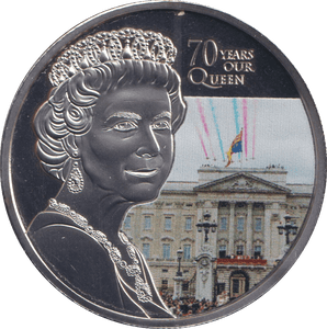 2022 ONE CROWN ASCENSION ISLANDS 70 YEARS OUR QUEEN 2 - WORLD COINS - Cambridgeshire Coins