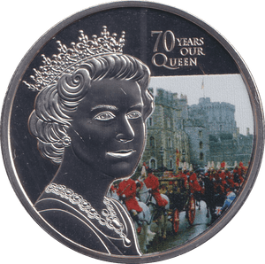 2022 ONE CROWN ASCENSION ISLANDS 70 YEARS OUR QUEEN 4 - WORLD COINS - Cambridgeshire Coins