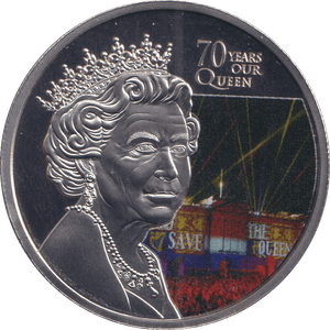 2022 ONE CROWN ASCENSION ISLANDS 70 YEARS OUR QUEEN 5 - WORLD COINS - Cambridgeshire Coins