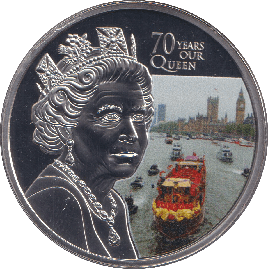 2022 PLATINUM PLATED CROWN - 70 YEARS OUR QUEEN 2 - WORLD COINS - Cambridgeshire Coins