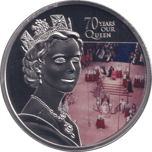 2022 PLATINUM PLATED CROWN - 70 YEARS OUR QUEEN 3 - WORLD COINS - Cambridgeshire Coins