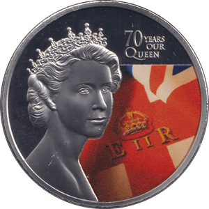 2022 PLATINUM PLATED CROWN - 70 YEARS OUR QUEEN 5 - WORLD COINS - Cambridgeshire Coins