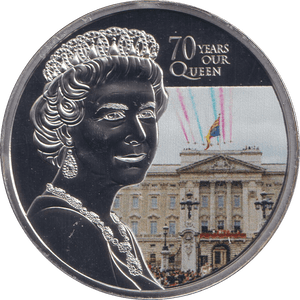 2022 PLATINUM PLATED CROWN - 70 YEARS OUR QUEEN 8 - WORLD COINS - Cambridgeshire Coins
